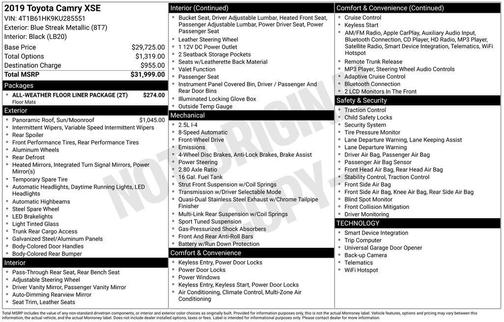 2019 Toyota Camry XSE