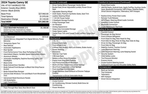 2024 Toyota Camry SE