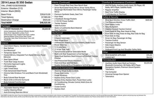 2014 Lexus IS 350 Base