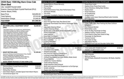 Diamond Black Crystal Pearlcoat 2020 RAM 1500 Big Horn/Lone Star