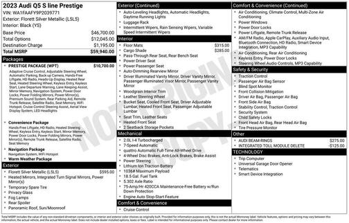 2023 Audi Q5 45 S line Prestige