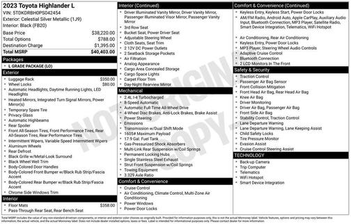 2023 Toyota Highlander L