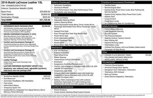 2016 Buick LaCrosse Leather