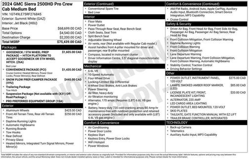 Summit White 2024 GMC Sierra 2500 Pro