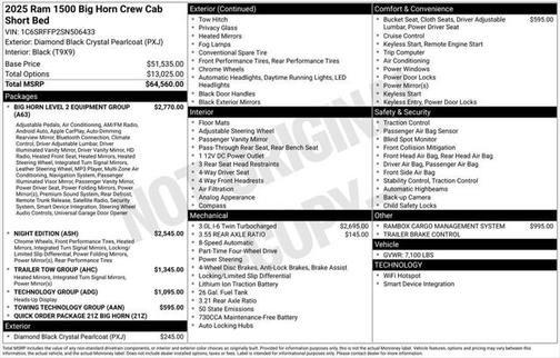 2025 RAM 1500 Big Horn/Lone Star