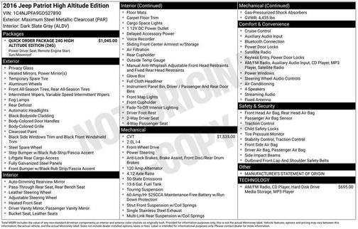 2016 Jeep Patriot High Altitude