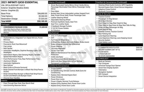 Graphite Shadow 2021 INFINITI QX50 ESSENTIAL AWD