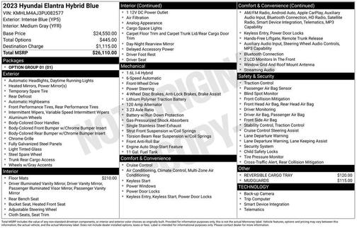 2023 Hyundai ELANTRA HEV Blue