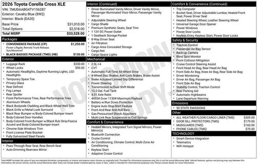 2026 Toyota Corolla Cross XLE