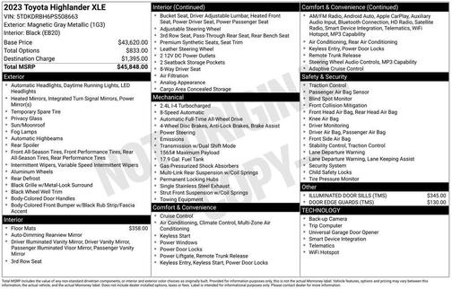 Magnetic Gray Metallic 2023 Toyota Highlander XLE