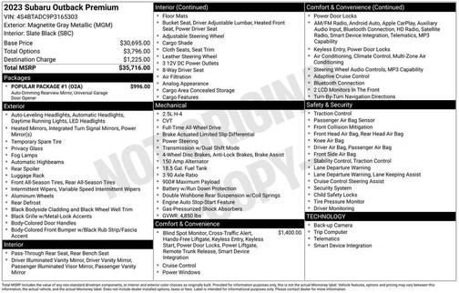 Magnetite Gray Metallic 2023 Subaru Outback Premium