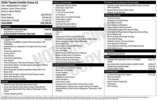 2026 Toyota Corolla Cross LE