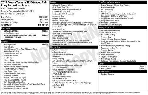 2019 Toyota Tacoma SR