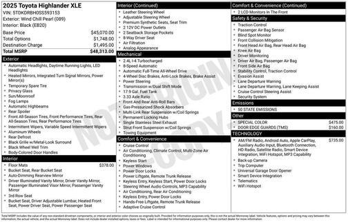 2025 Toyota Highlander XLE