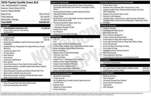 2026 Toyota Corolla Cross XLE