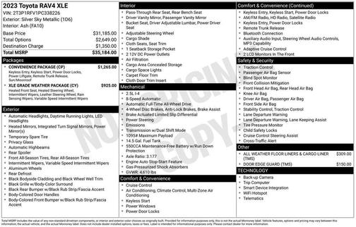 Silver Sky Metallic 2023 Toyota RAV4 XLE