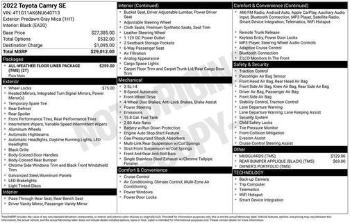 2022 Toyota Camry SE