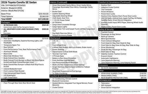 2026 Toyota Corolla SE