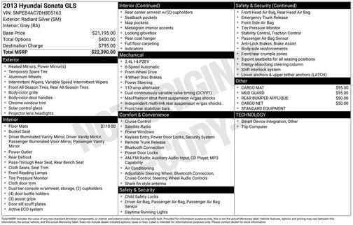 2013 Hyundai SONATA GLS