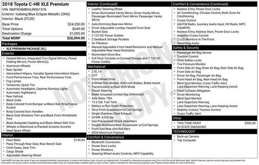 Iceberg / Blue Eclipse Metallic 2018 Toyota C-HR XLE Premium