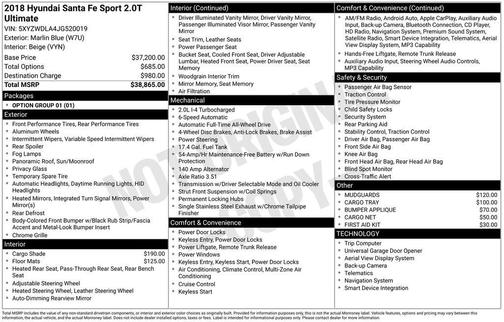 2018 Hyundai Santa Fe Sport 2.0L Turbo Ultimate