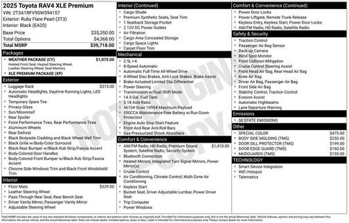 2025 Toyota RAV4 XLE Premium