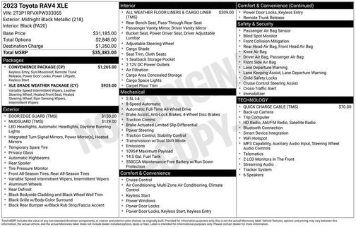 Midnight Black Metallic 2023 Toyota RAV4 XLE