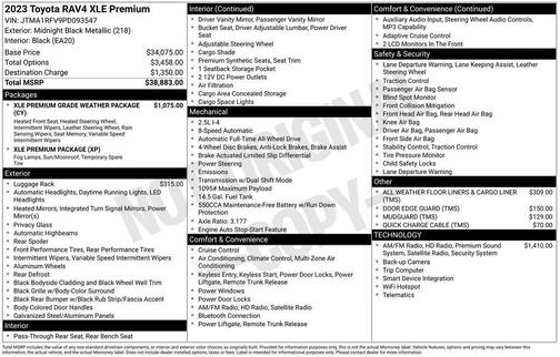 Midnight Black Metallic 2023 Toyota RAV4 XLE Premium