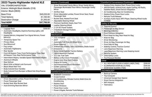 2023 Toyota Highlander Hybrid XLE