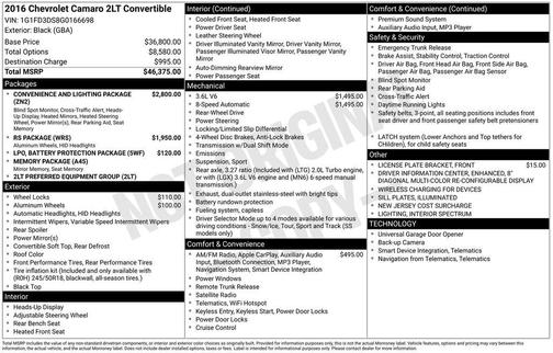 2016 Chevrolet Camaro 2LT