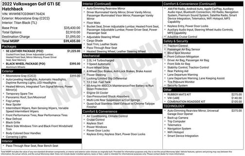 2022 Volkswagen Golf GTI 2.0T SE DSG