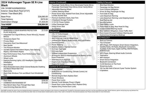 2024 Volkswagen Tiguan 2.0T SE R-Line Black 4MOTION