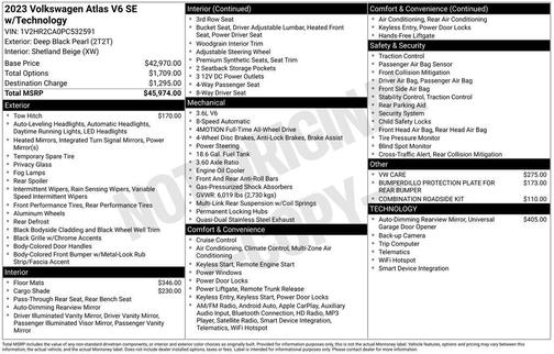 2023 Volkswagen Atlas 3.6L SE w/Technology
