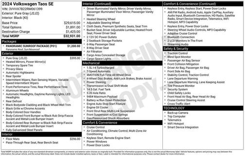2024 Volkswagen Taos 1.5T SE