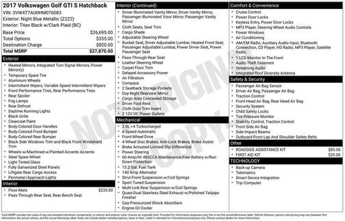 2017 Volkswagen Golf GTI 2.0T S 4-Door