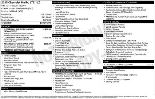 2015 Chevrolet Malibu 1LZ