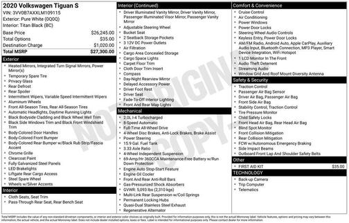 2020 Volkswagen Tiguan 2.0T S 4MOTION