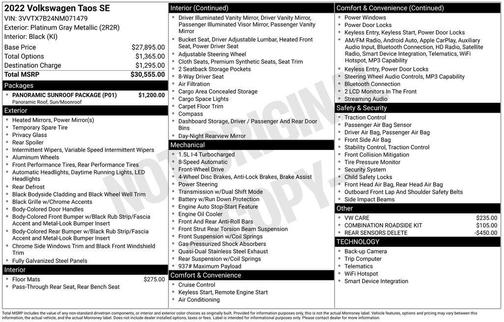 2022 Volkswagen Taos 1.5T SE