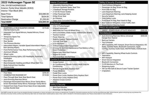 Silver Metallic 2023 Volkswagen Tiguan 2.0T SE 4MOTION