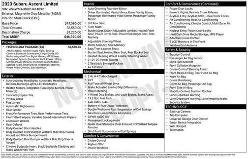 2023 Subaru Ascent Limited 7-Passenger