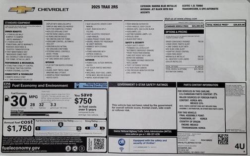 2025 Chevrolet Trax FWD 2RS