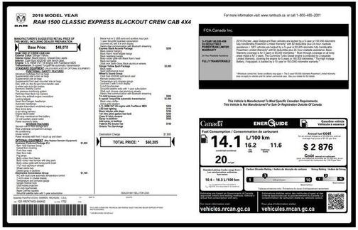 Stinger Yellow Clearcoat 2019 RAM 1500 Classic Express