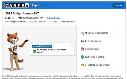 Bright Silver Clearcoat Metallic 2012 Dodge Journey SXT