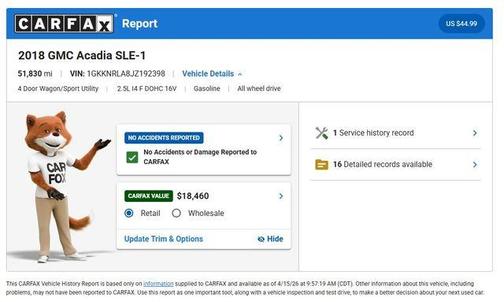 Mineral Metallic 2018 GMC Acadia SLE-1