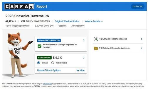 Sterling Gray Metallic 2023 Chevrolet Traverse RS