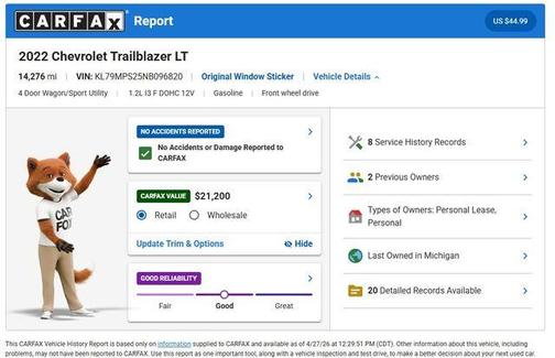 Satin Steel Metallic 2022 Chevrolet Trailblazer LT