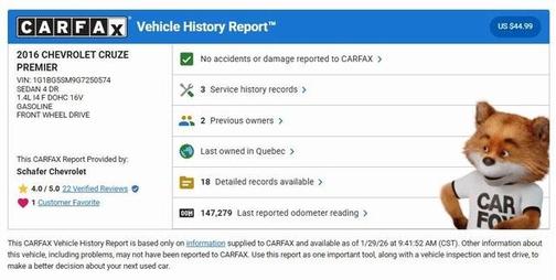 2016 Chevrolet Cruze Premier Auto