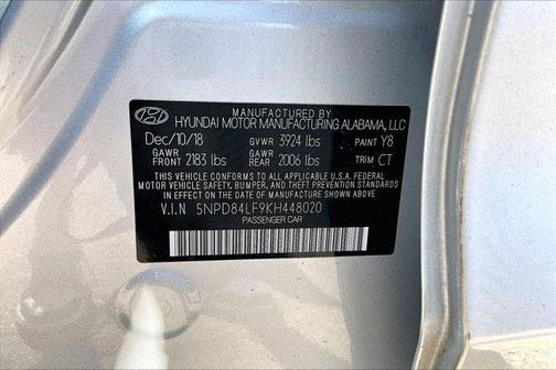 Symphony Silver 2019 Hyundai ELANTRA Limited