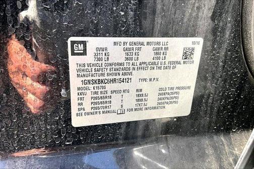 Black 2017 Chevrolet Tahoe LT