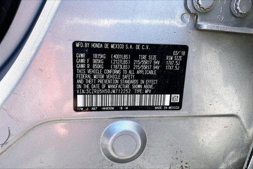 Silver 2018 Honda HR-V EX